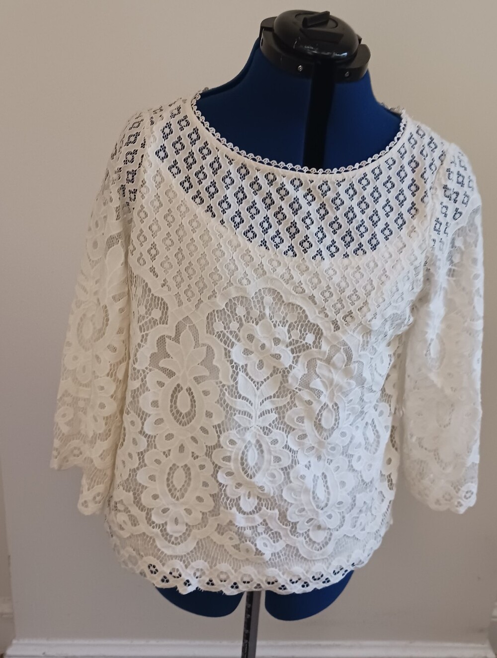 Lace White Shirt Blouse Tank top Large
